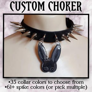 Bunny Babe Custom Spiked Choker, adult jewelry, custom choker, spike choker, spiked collar, latex bunny mask, alternative jewelry, bdsn
