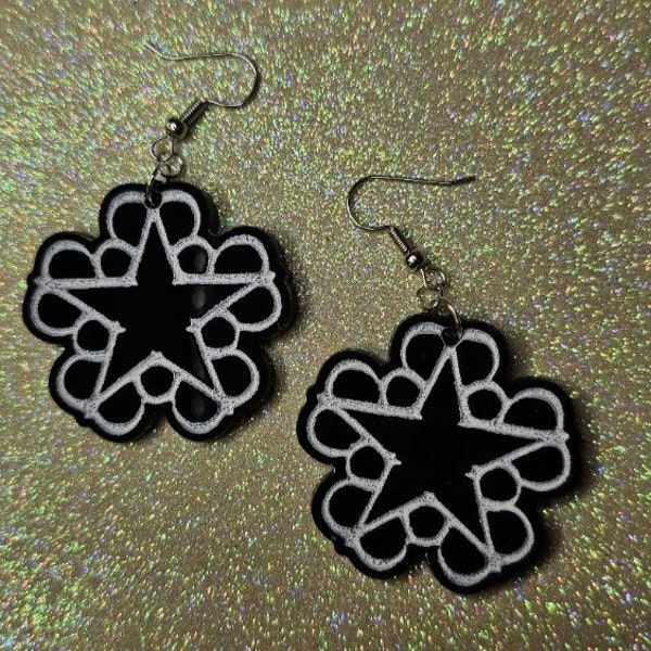 Black Veil Brides Earrings, acrylic earrings, black veil brides merch, emo gifts, emo jewelry, motionless in white, ice nine kills