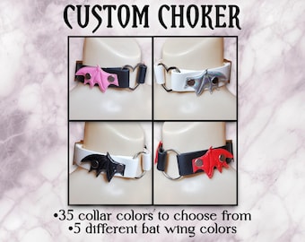 Baby Choker Custom Choker, süßes Halsband, Kawaii Accessoires, Kidcore Schmuck, niedliches Halsband, Fledermaus Flügel Halskette, Emo Halsband, Pastell Goth Halsband