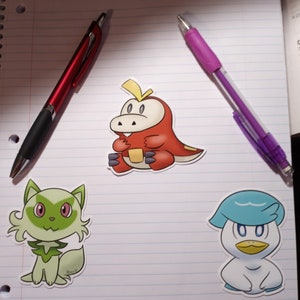 Sitting Starters | Gen 9 Starters | Sprigatito Fuecoco Quaxly | Cute Sitting Creatures