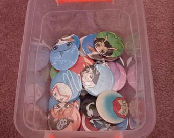 Peekaboo Rivals Plastic Pinback Buttons! (58mm/2.28in)