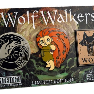 Pin&#39;s officiels Wolfwalkers en émail à réalité augmentée