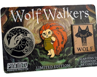 Pin&#39;s officiels Wolfwalkers en émail à réalité augmentée