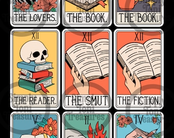 9 Tarot Card Inspired Stickers - Approximately  1.753 x 2.853 Inches - Bookish Stickers - Vinyl Stickers - Reading