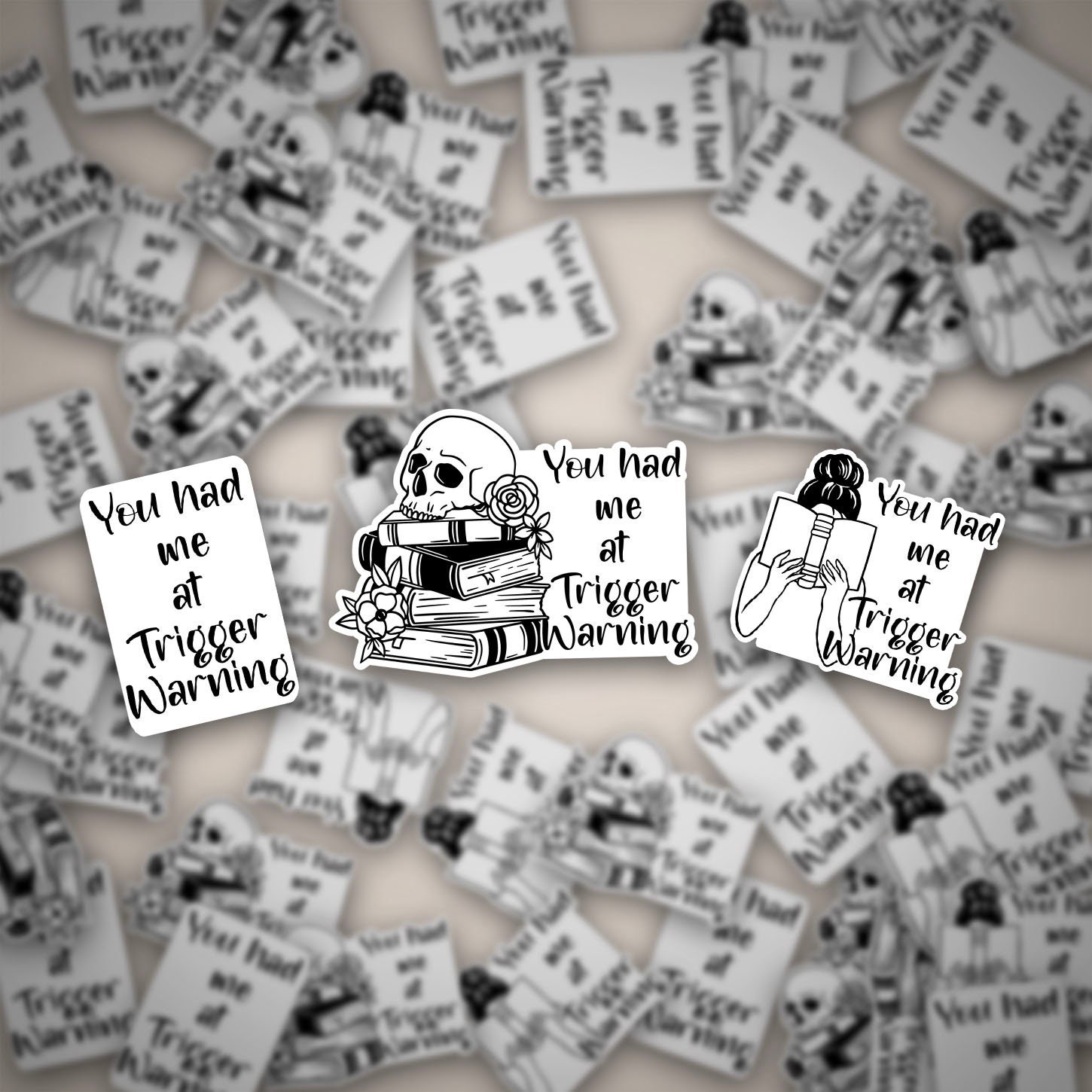 You Had Me At Trigger Warning Sticker Holographic Book Book Lover