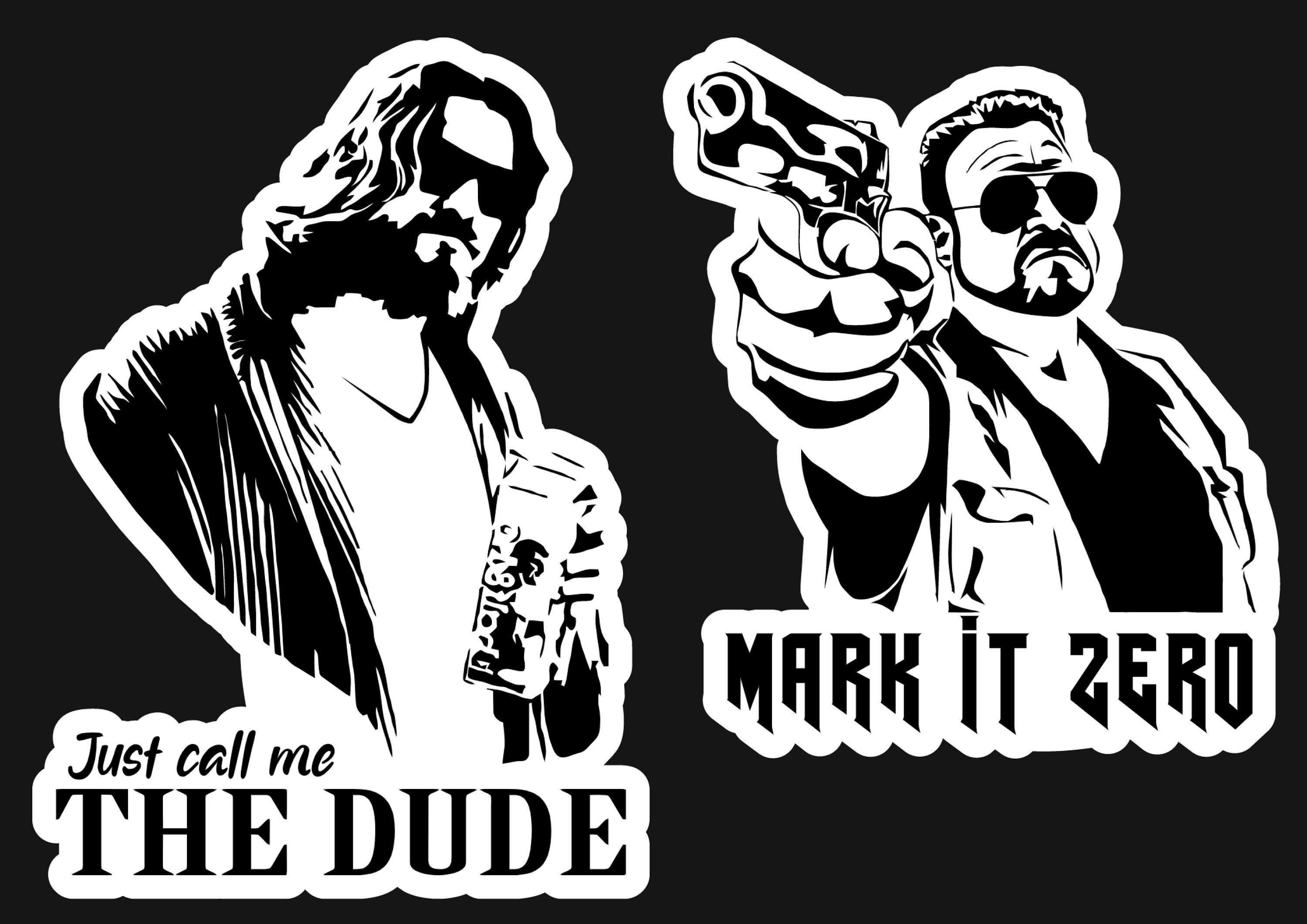 2 Movie Stickers Vinyl Stickers Movie the Dude Walter Etsy