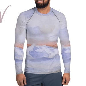 Pacific Waves Goodbye 1 T-shirt z nadrukiem na całej powierzchni, Męska koszulka z długim rękawem, Koszulka z falami oceanicznymi, Koszulka z falami plażowymi, Koszulka z motywem oceanicznym