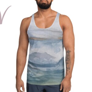 Pacific Waves Goodbye 3 All-Over Print Tank, Męski Tank, Damski Tank, Ocean Waves Tank, Beach Waves Tank, Koszulka z nadrukiem w stylu oceanicznym