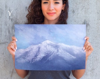 Digital Print Wall Art, Tava In The Snow Original Art, Mountain Print Poster, Digital Print, Mountain Snow Painting