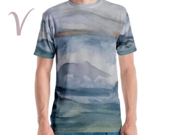 Pacific Waves Goodbye 3 Tshirt, Original Vernelle Art, Stylish Ocean Theme Tshirt, Watercolor Seascape Tshirt