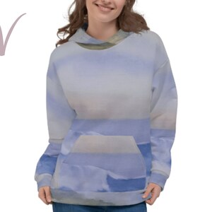 Pacific Waves Goodbye 2 All-Over Print Hoodie, Unisex Hoodie Ocean Waves Hoodie, Beach Waves Hoodie, Bluza z kapturem z motywem oceanu