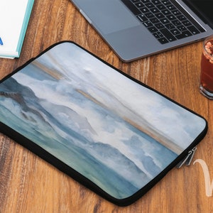 Pacific Waves Goodbye 3 Laptop Sleeve, Oryginalna sztuka, 13-calowy pokrowiec na laptopa, 15-calowy pokrowiec na laptopa, Etui na laptopa, Ocean Wave Laptop Cover