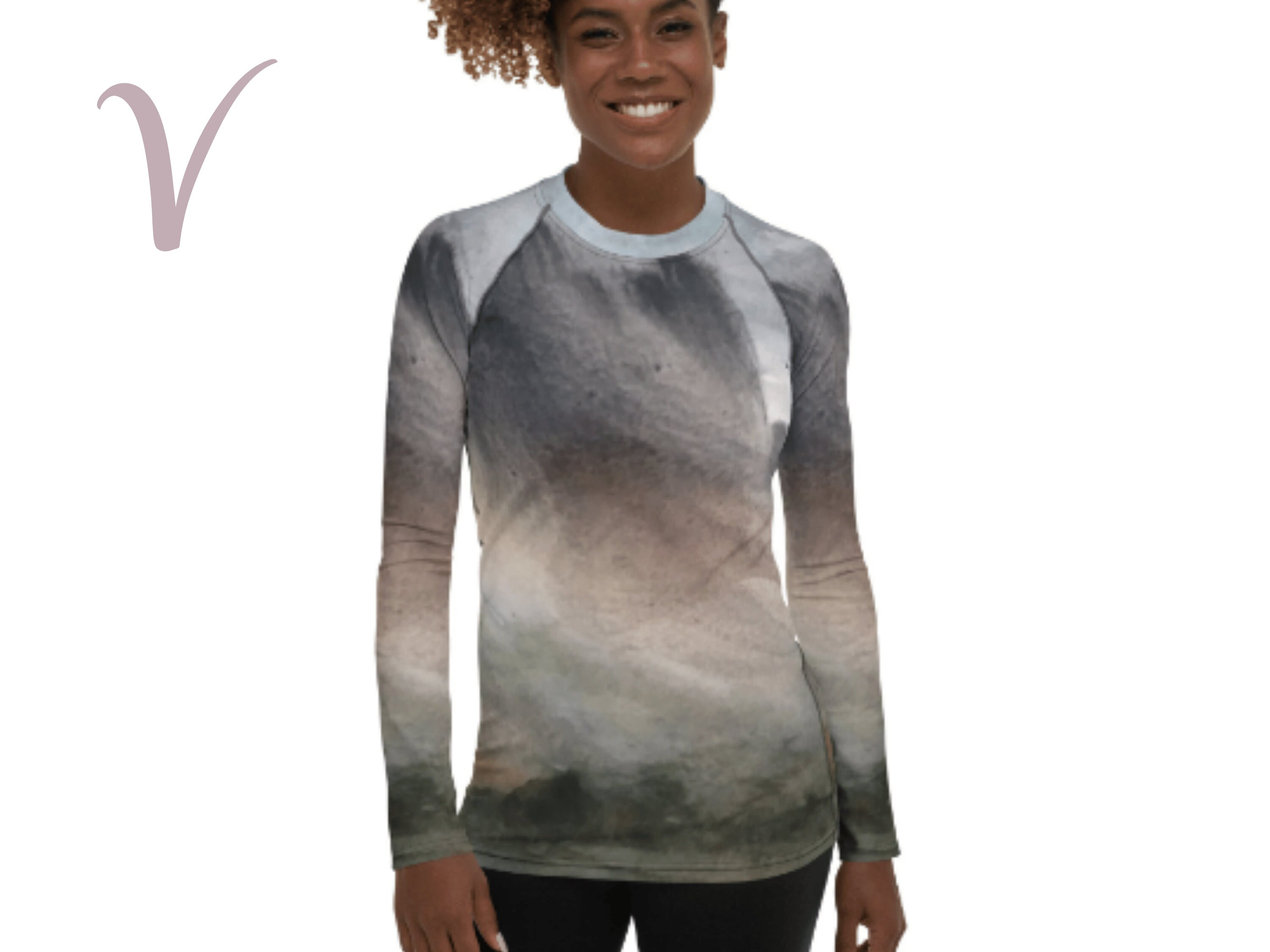 Stormy Weather All-over Print Tshirt, Women's Long Sleeve Tshirt