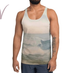 Pacific Waves Goodbye 2 All-Over Print Tank, Męski Tank, Damski Tank, Ocean Waves Tank, Beach Waves Tank, Koszulka z nadrukiem w stylu oceanicznym