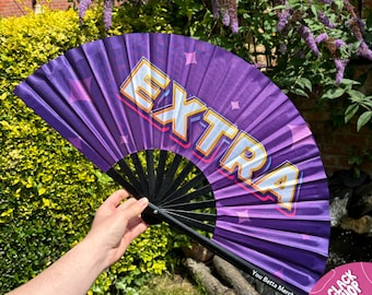 Abanico Extra Drag: Abanico Bamboo Clack para Festivales y Orgullo