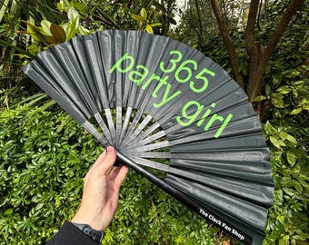 365 Party Girl Clack Fan: Bamboo Rave Festival Fan