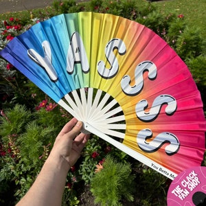 Yassss Clack Fan: Rainbow Festival Drag Queen Fan