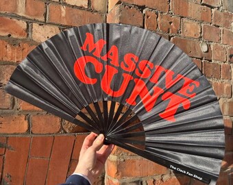 Massive Cunt Fan, Drag Queen Clack Fan, Festival Accessory