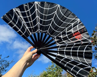Cobweb Bamboo Clack Fan: Drag Queen Festival Accessory