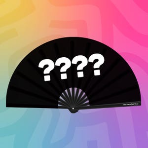 Lucky Dip Clack Fan: Bamboo Handle, Festival Drag Queen Accessory