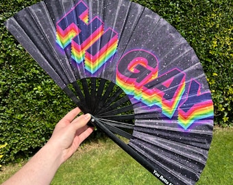 Abanico Hi Gay Clack: Abanico plegable de bambú para festivales