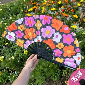 Flower Print Fan / Drag Fan / Clack Fan / Festivals / Drag Queen