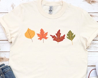 Fall Leaves Shirt, Fall Graphic Tee, Thanksgiving Tee, Cute Fall Shirt, Fall Colors Tshirt, Womens Graphic Tee Gift for Her, Trendy Fall Top