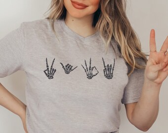 Skeleton Hands Unisex Halloween Shirt, Skeleton t-Shirt Funny Halloween Shirt, Trick or treat tshirt, Gift for Her Gift for Him, Graphic Tee