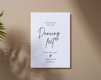 A treat for your dancing feet, Wedding decor flip flop sign, Flip flip box, Wedding favour