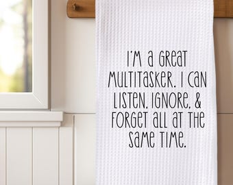 Funny Friendship Kitchen Towel, Funny, Multitasker, Dish Towel, Tea Towel, Kitchen, Friendship, Gift, Decor, Housewarming, Snarky, Gift