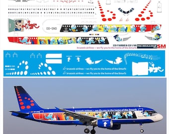 1/144 PAS-Decals #320-17 - А320 Brussel Airlines SMURFS