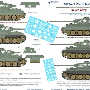 1/35 Colibri Decals #35092 - Pz.Kpfw.V Panter Ausf. A in Red Army