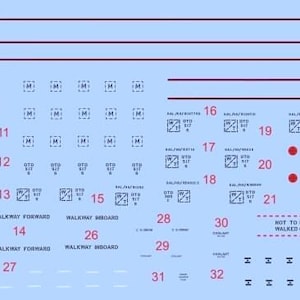 Può includere: Un diagramma blu e bianco con numeri e testo. Il testo include "Fuel 109 Octane Capacity 85 Galls" e "Location for Wing Tip Steadying Trestle".