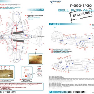 1/48 Colibri Decals #48023 - Bell Р-39 Stencils, Part III (P-39 Q)