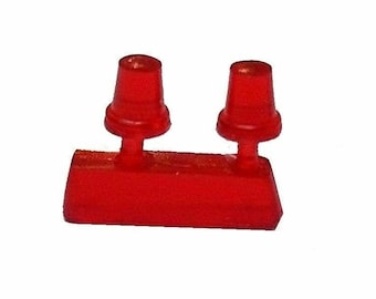 1/43 - 2 x pieces flashing beacon (Small). Red color -  Police, ambulance and other services.