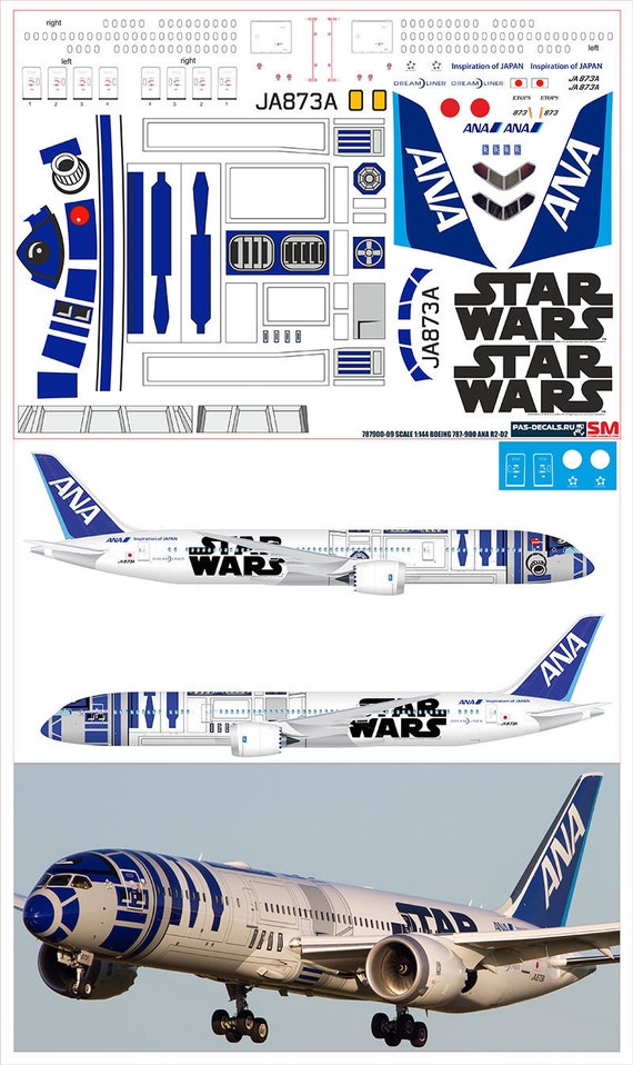 1/144 Pas-decals 787900-09 Boeing 787-900 ANA R2-D2 Star - Etsy Norway