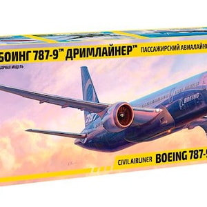 1:144 Zvezda 7021 - Boeing 787-9 "Dreamliner" Avión de pasajeros. Maqueta de plástico.