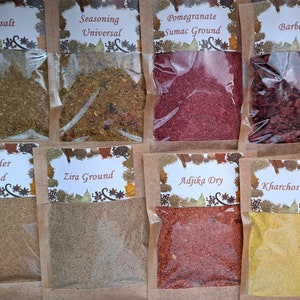 Set of 8 Georgian spices.  These spices are 100% natural, with no added preservatives.