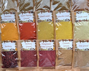 Set of 17 Georgian spices.  These spices are 100% natural, with no added preservatives.