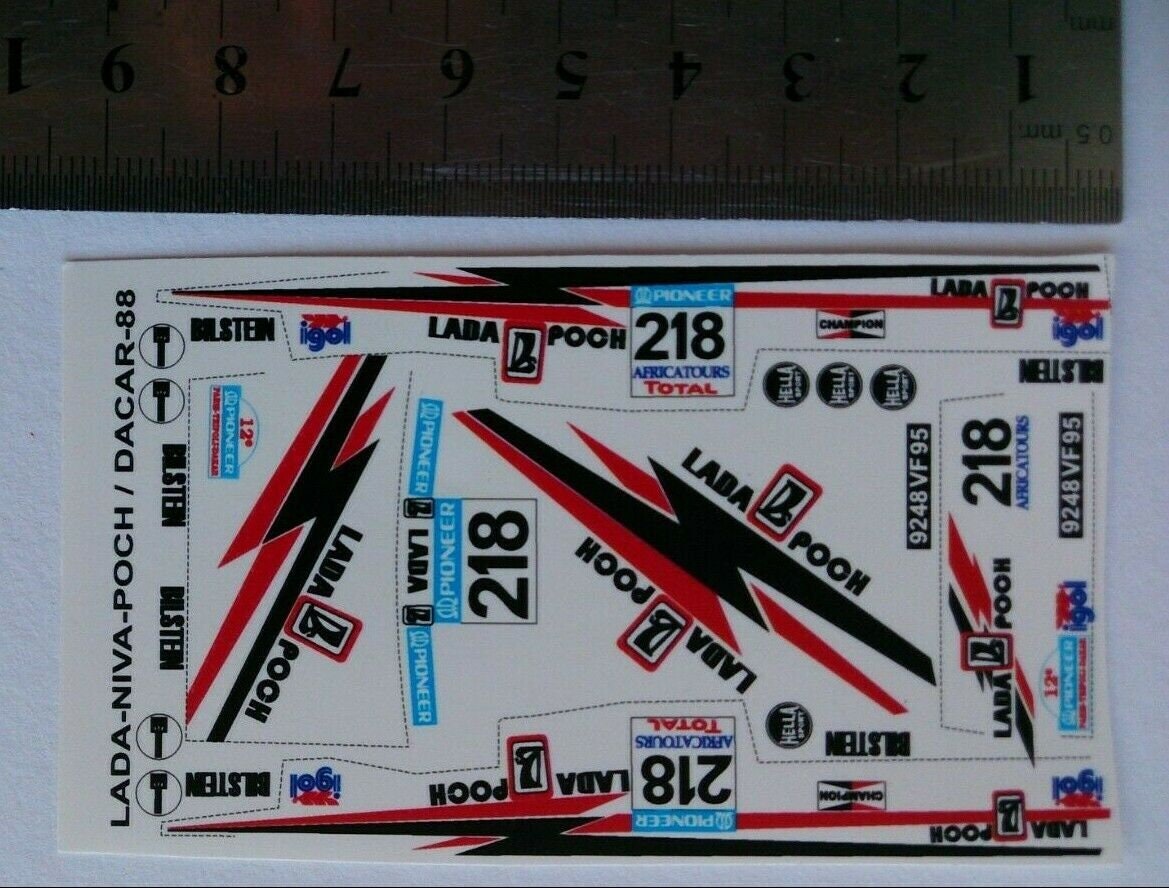 1/43 Decals for Lada Samara T3 Poch #218 Rally Paris-dakar 1990 - Etsy