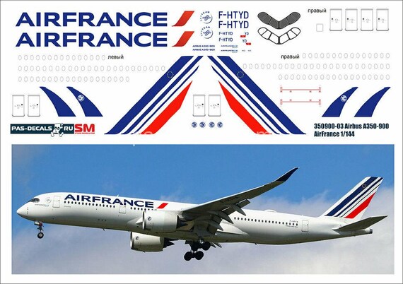 1/144 PAS デカール #350900-03 - エアバス A350-900 エールフランス