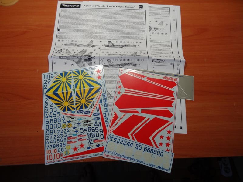 1/48 Begemot Decals #48-006 - Sukhoi Su-27 Russian Knights. With painting masks