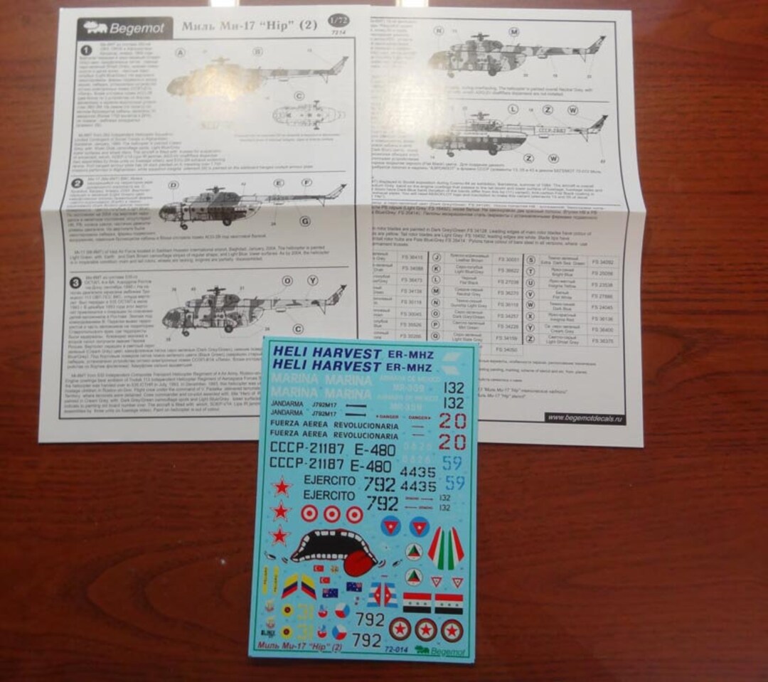 1/72 Begemot Decals #72-014 Mil Mi-17 - Etsy
