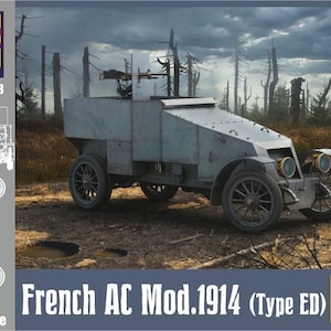 1/35 Copper State Models #35013 - French Armored Car Modele 1914 (Type ED) WW I. Plastic model kit.