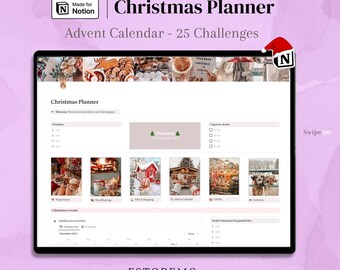 Notion template Christmas Planner: Advent Calendar & Gift List
