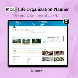 PLR: Digital Planner ADHD Notion Template All-in-one Commercial use, Notion Adhd Friendly, Notion Dashboard, ADHD Daily Planner