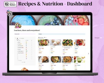 Recipes Notion Template: Weekly Meal Planner & Grocery List (Digital Download)