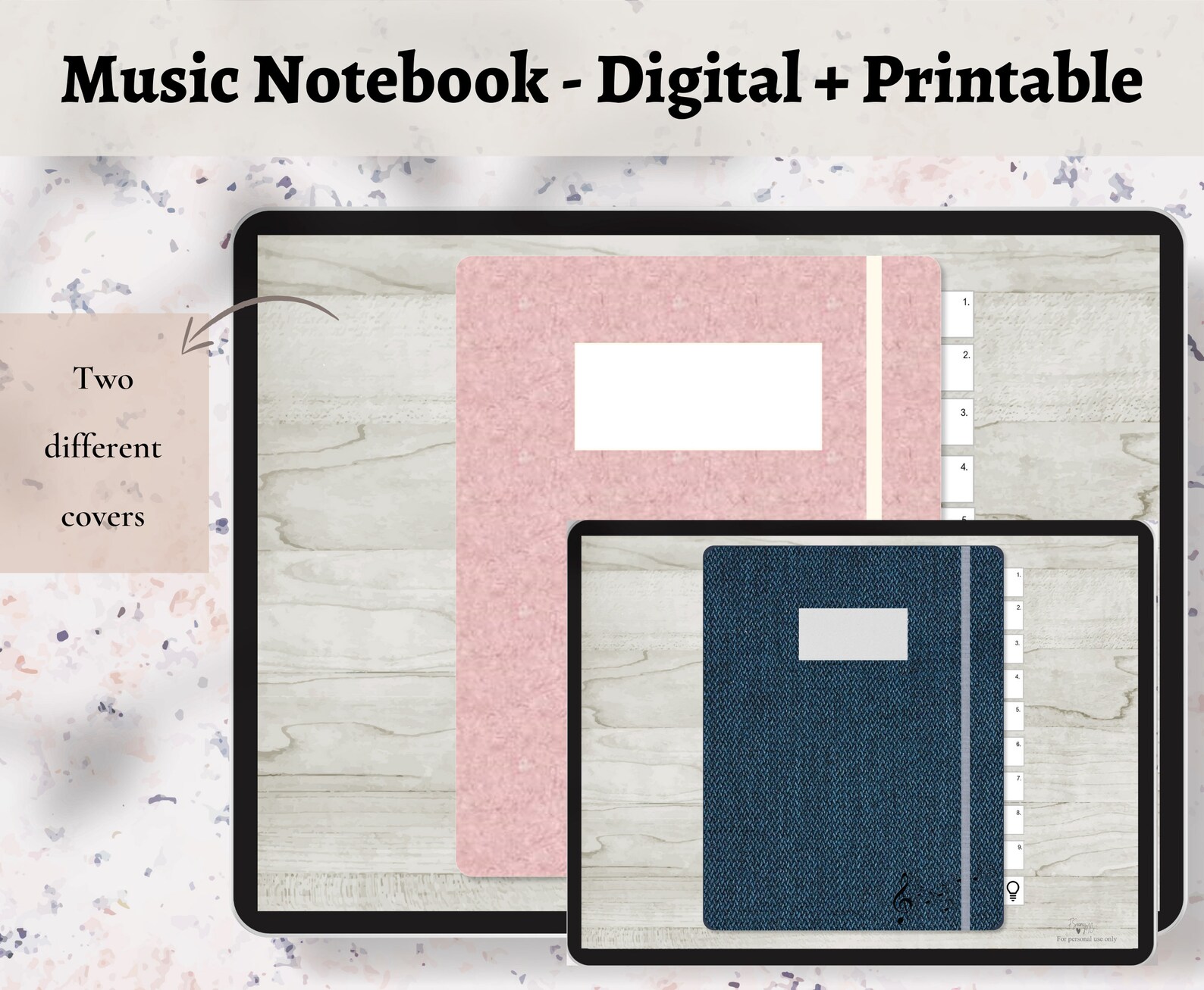 Music Notebook Digital Printable PDF A4 A5 US Letter Etsy