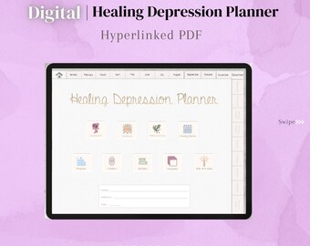 Self Care Digital Planner, Depression & Anxiety Tracker (PDF)