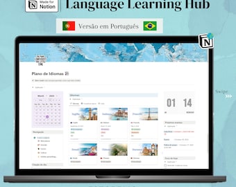 Portuguese Language Learning Notion Template (Digital Download)